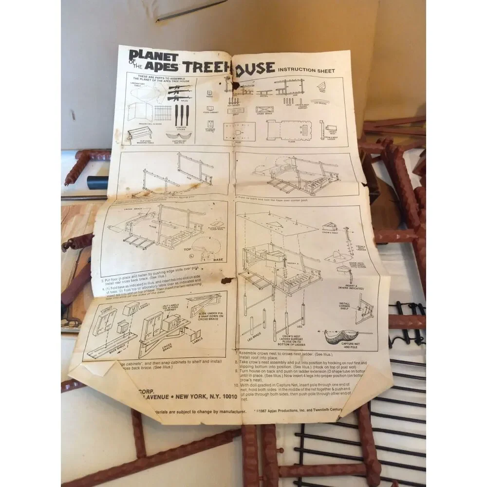 1974 Mego Planet of the Apes Treehouse (Catalog Version) INCOMPLETE w/ ORIG. BOX